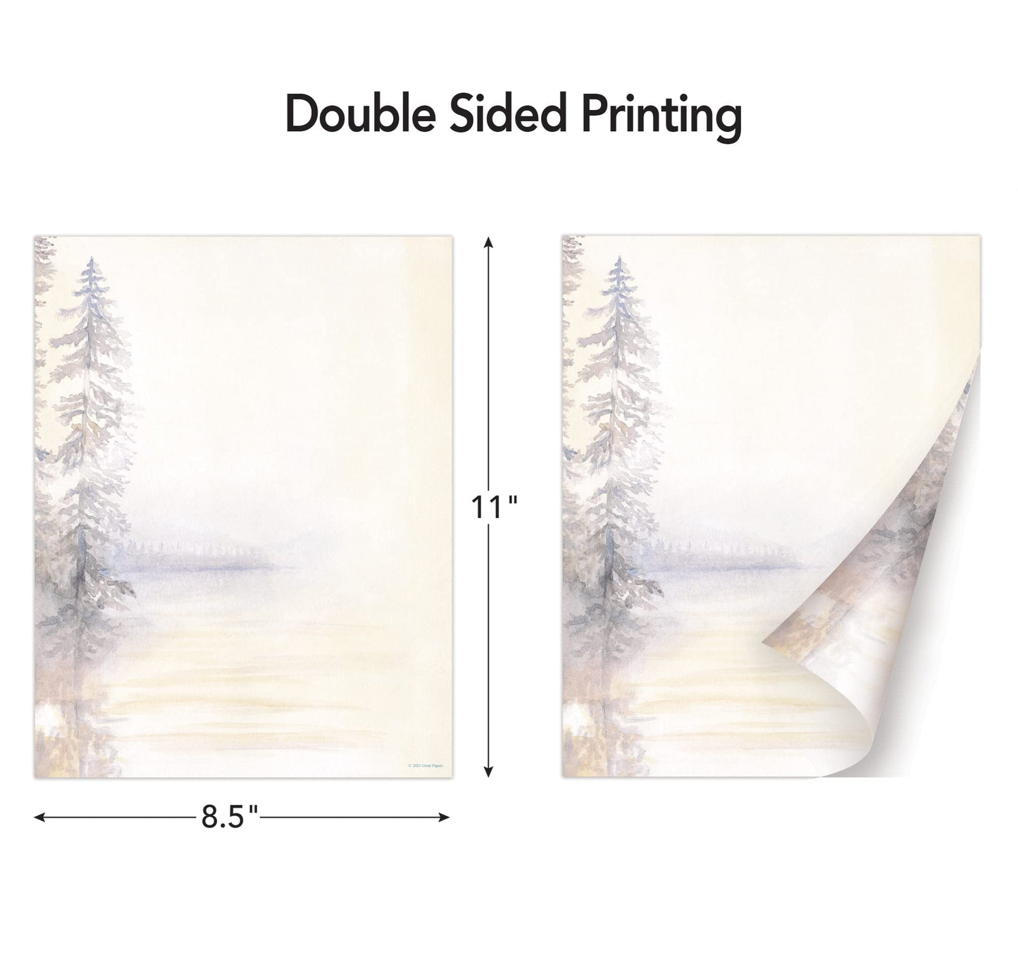 Morning Mist Letterhead and Envelope Set, 75 Pieces
