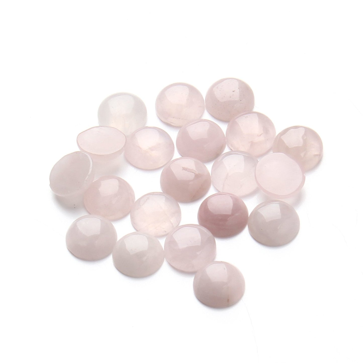 20PCS Rose Quartz Flat-Back Cabochons for Jewelry Making