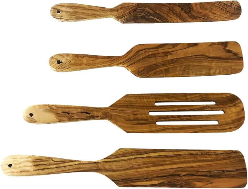 Set of Four Durable Wooden Cooking Utensils