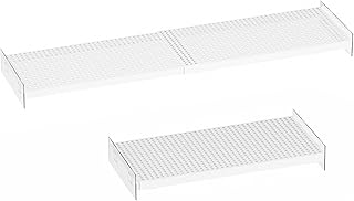 Expandable tension shelves for cabinet and closet storage