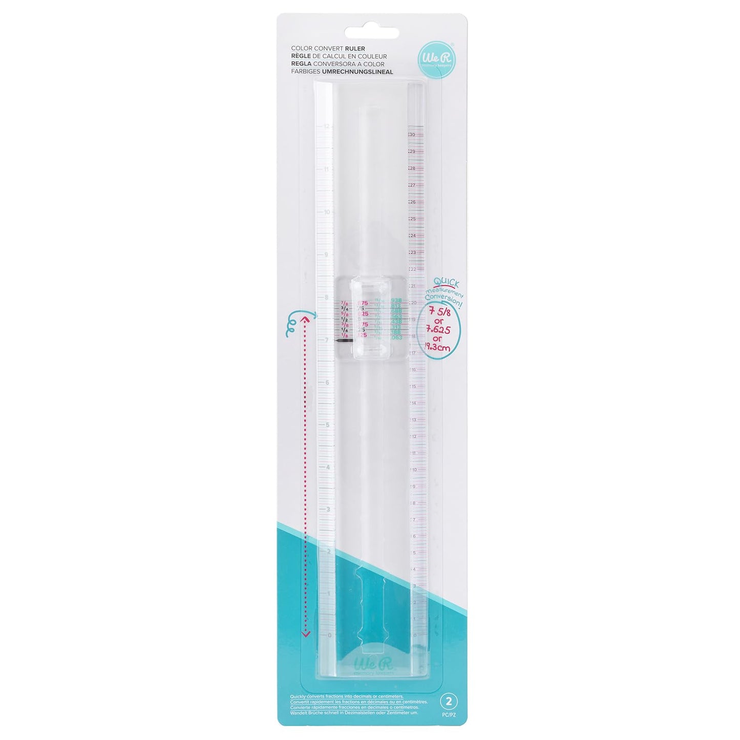 Colorful 12x12 Inch Straight Edge Ruler Set