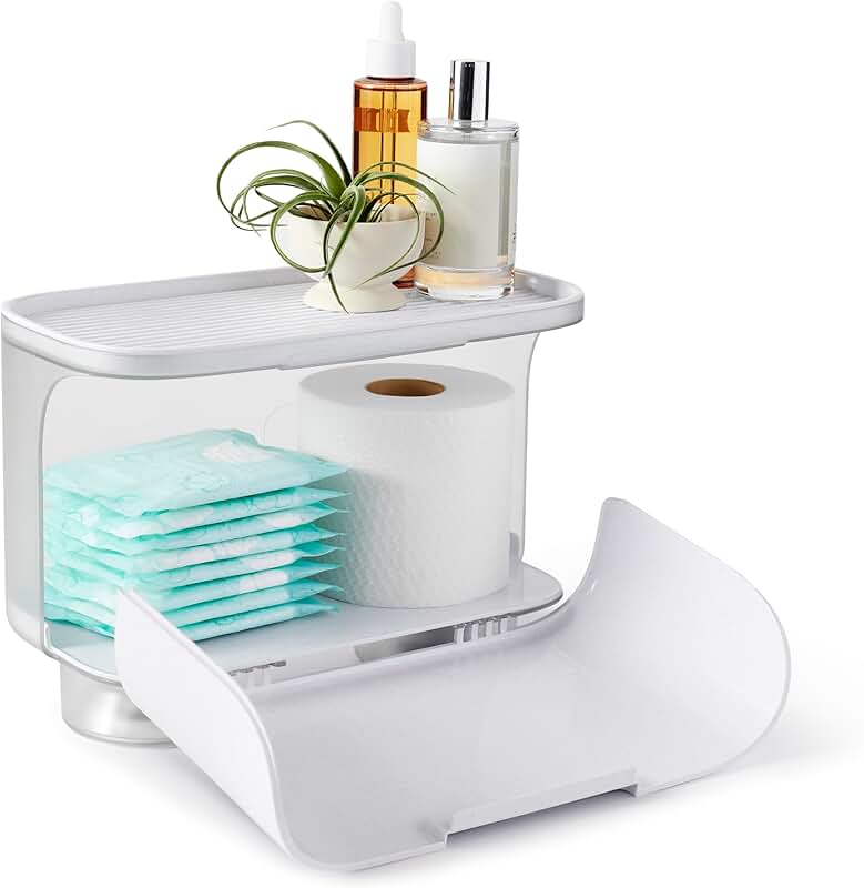 Compact clear plastic storage bin for tall cans