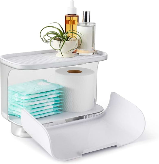 Compact clear plastic storage bin for tall cans