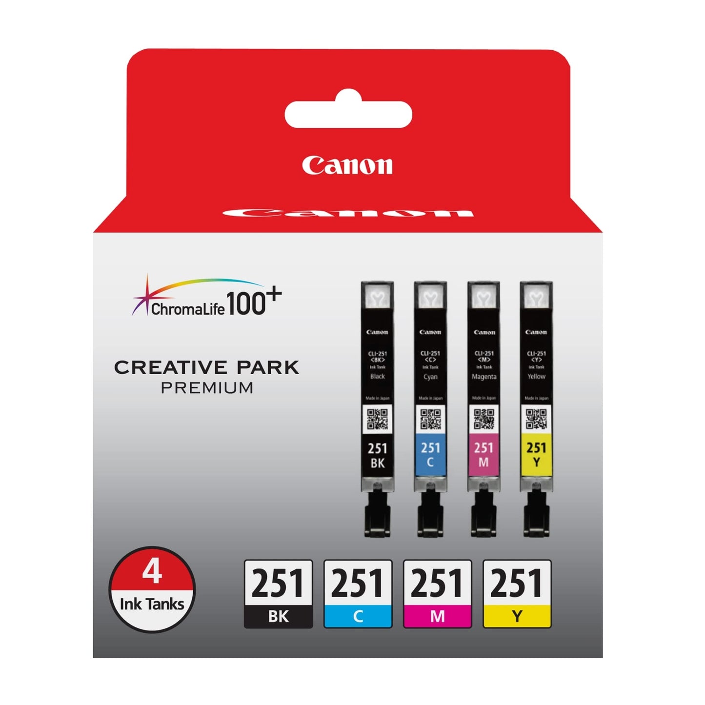 CLI-251 Black/Color Ink Cartridges, Pack of 4