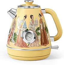 Retro 1.7L Electric Kettle with Thermometer