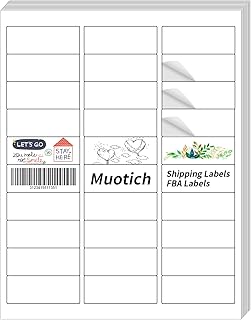 500 Sheets of 1" x 2-5/8" White Shipping Labels