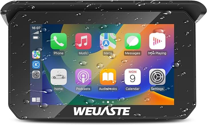 5-inch IPS Touch Screen for Motorcycle with Wireless CarPlay and Android Auto