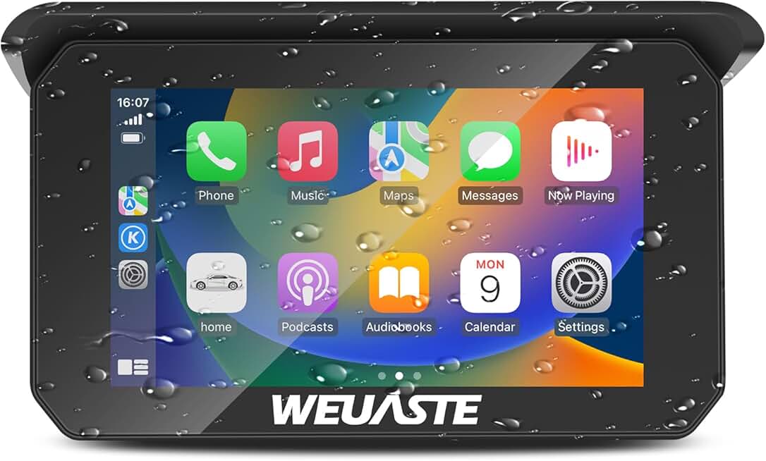 5-inch IPS Touch Screen for Motorcycle with Wireless CarPlay and Android Auto