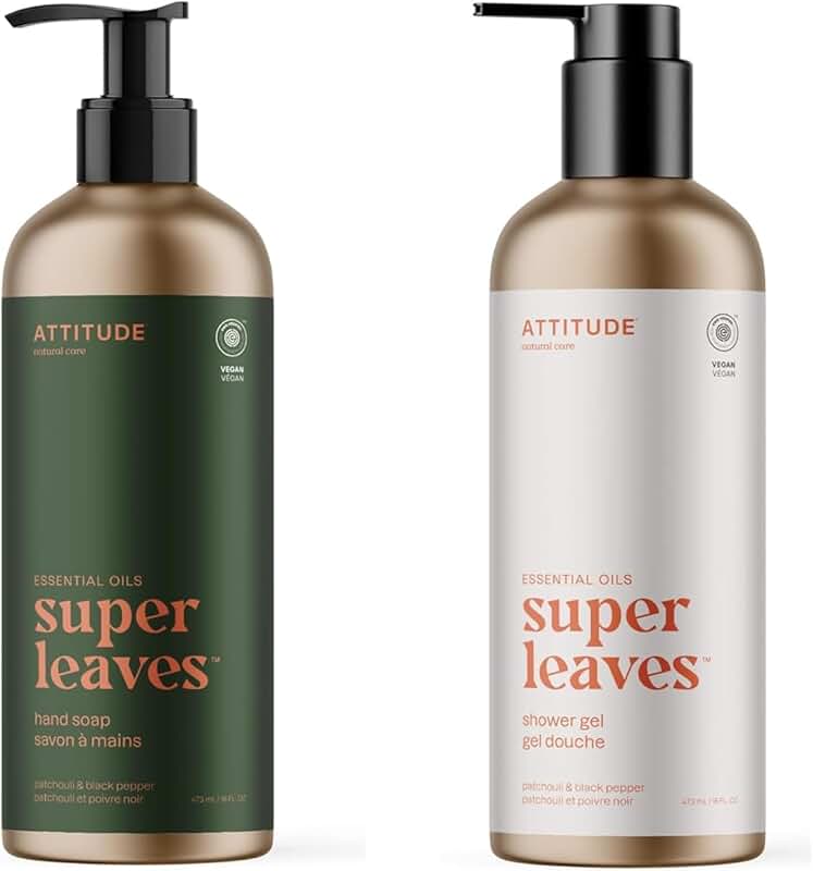 Hand soap and shower gel set with plant-based ingredients