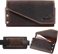 Leather Phone Holster with Belt Loop and Card Holder