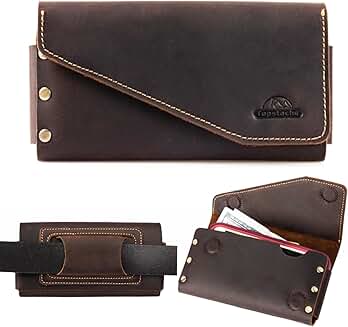 Leather Phone Holster with Belt Loop and Card Holder