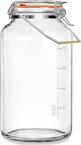 Large 1.5 Gallon Glass Food Storage Jar with Airtight Lid