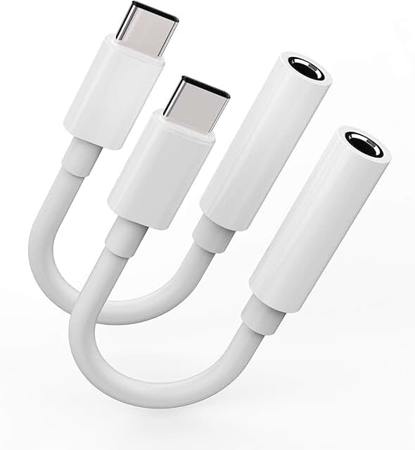 USB C to 3.5mm Headphone Adapter 2-Pack