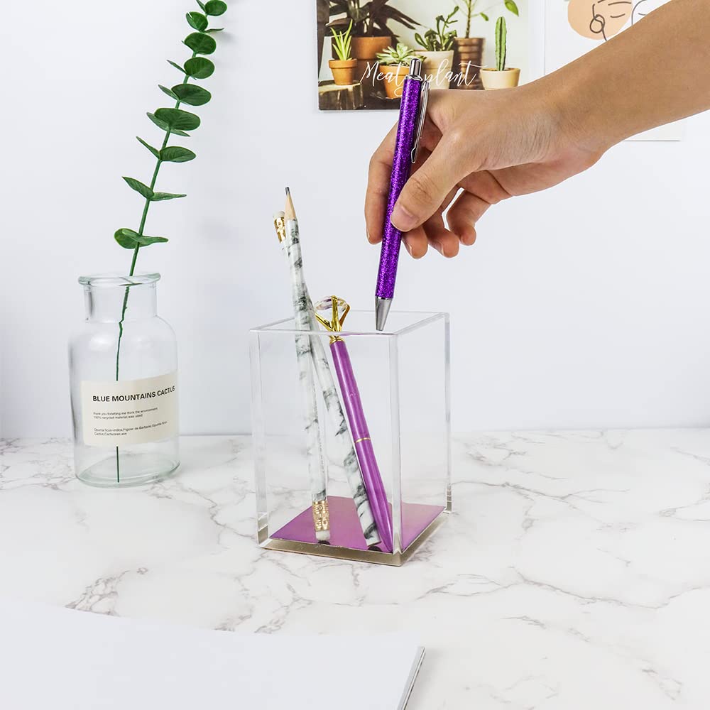 Colorful Acrylic Pencil and Brush Holder for Desk