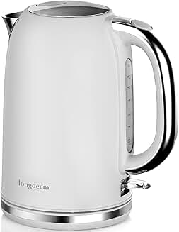 Electric water kettle with wide lid, 1.7L, auto shut-off