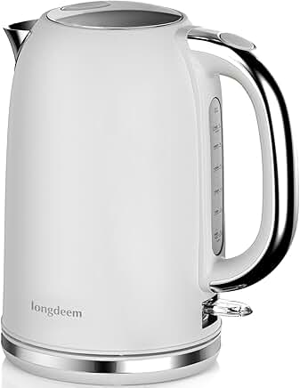 Electric water kettle with wide lid, 1.7L, auto shut-off