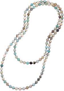 8mm Natural Amazonite and Turquoise Beaded Necklace and Wrap Bracelet