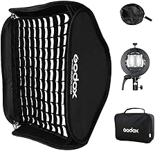 Foldable 80x80cm Flash Softbox Kit with Grid and Mount