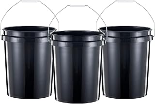 Heavy Duty 5-Gallon Plastic Buckets, 3 Pack