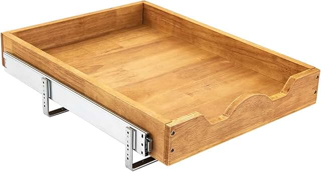 Single Tier Pull-Out Cabinet Organizer, 14" Wide