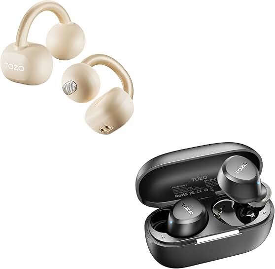 Lightweight True Open Ear Wireless Headphones with Bluetooth 5.3 and Waterproof IPX5