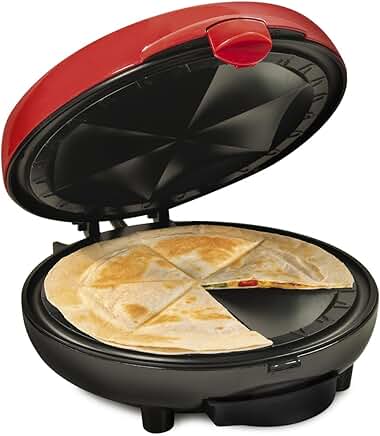 6-Wedge Electric Quesadilla Maker with Extra Stuffing Latch