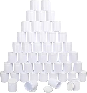 48 White Plastic Jars with Lids, 8.8oz