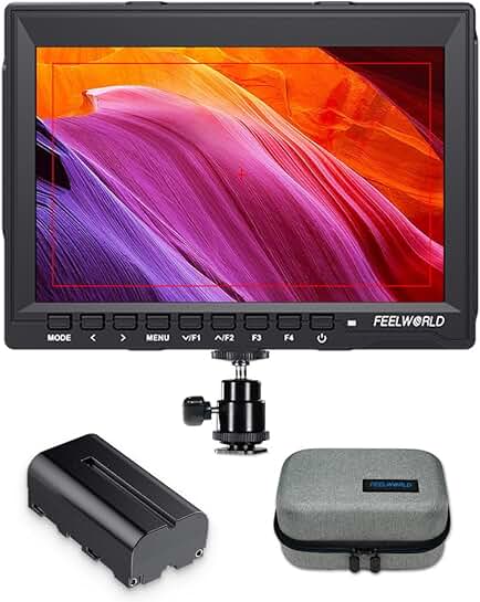 7-Inch DSLR Camera Field Monitor with Battery and Bag