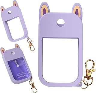 Purple Silicone Ear Case with Keychain for Hand Sanitizer