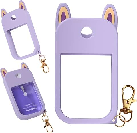 Purple Silicone Ear Case with Keychain for Hand Sanitizer