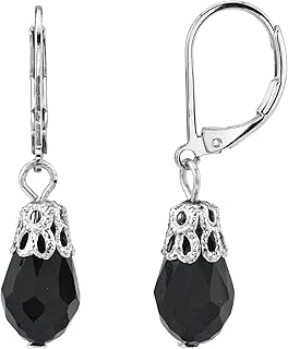 Teardrop Crystal Bead Drop Earrings