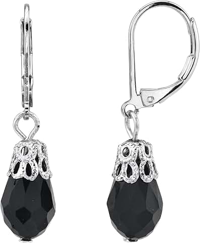 Teardrop Crystal Bead Drop Earrings