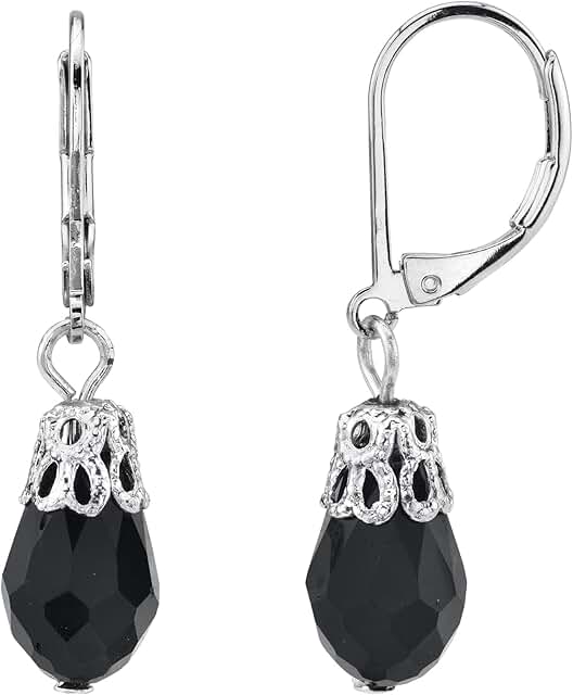 Teardrop Crystal Bead Drop Earrings
