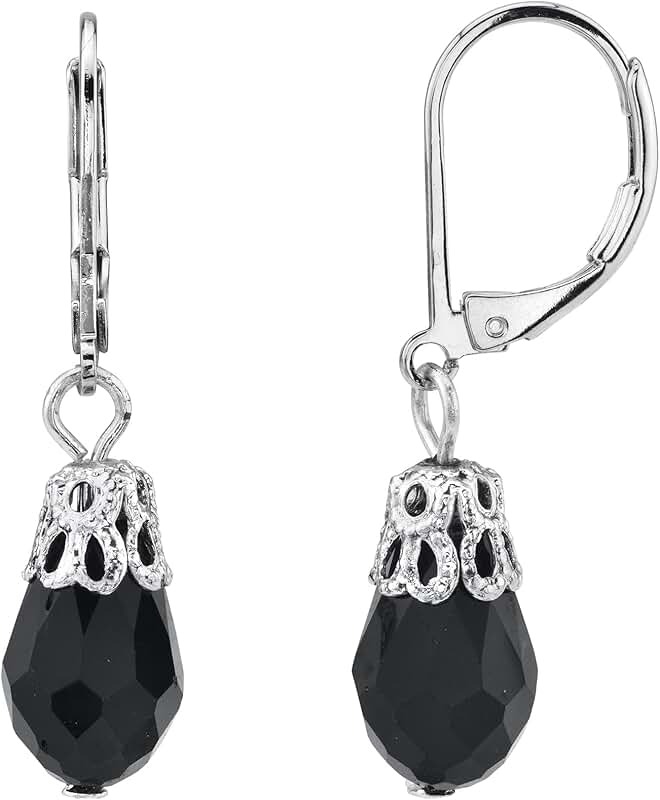 Teardrop Crystal Bead Drop Earrings