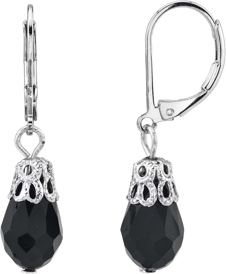 Teardrop Crystal Bead Drop Earrings