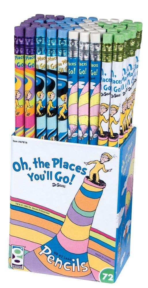 Oh the Places You'll Go Number 2 Pencils for Kids, Pack of 72