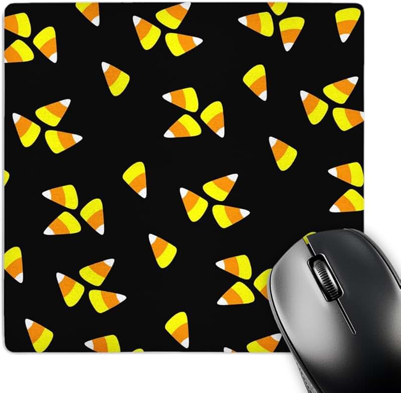 Candy Corn Print Mouse Pad, 8 x 8 Inches
