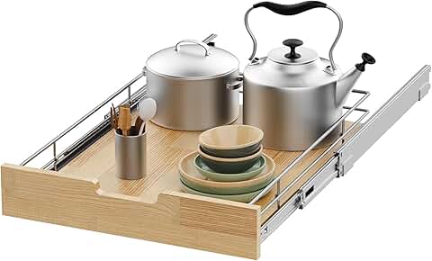 Heavy-Duty Pull Out Cabinet Shelf for Kitchen and Bathroom