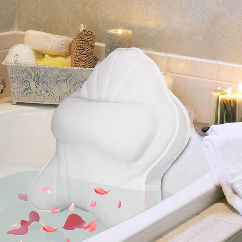 Large Bath Pillow with Neck and Back Support