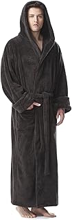 Men's Long Hooded Fleece Bathrobe