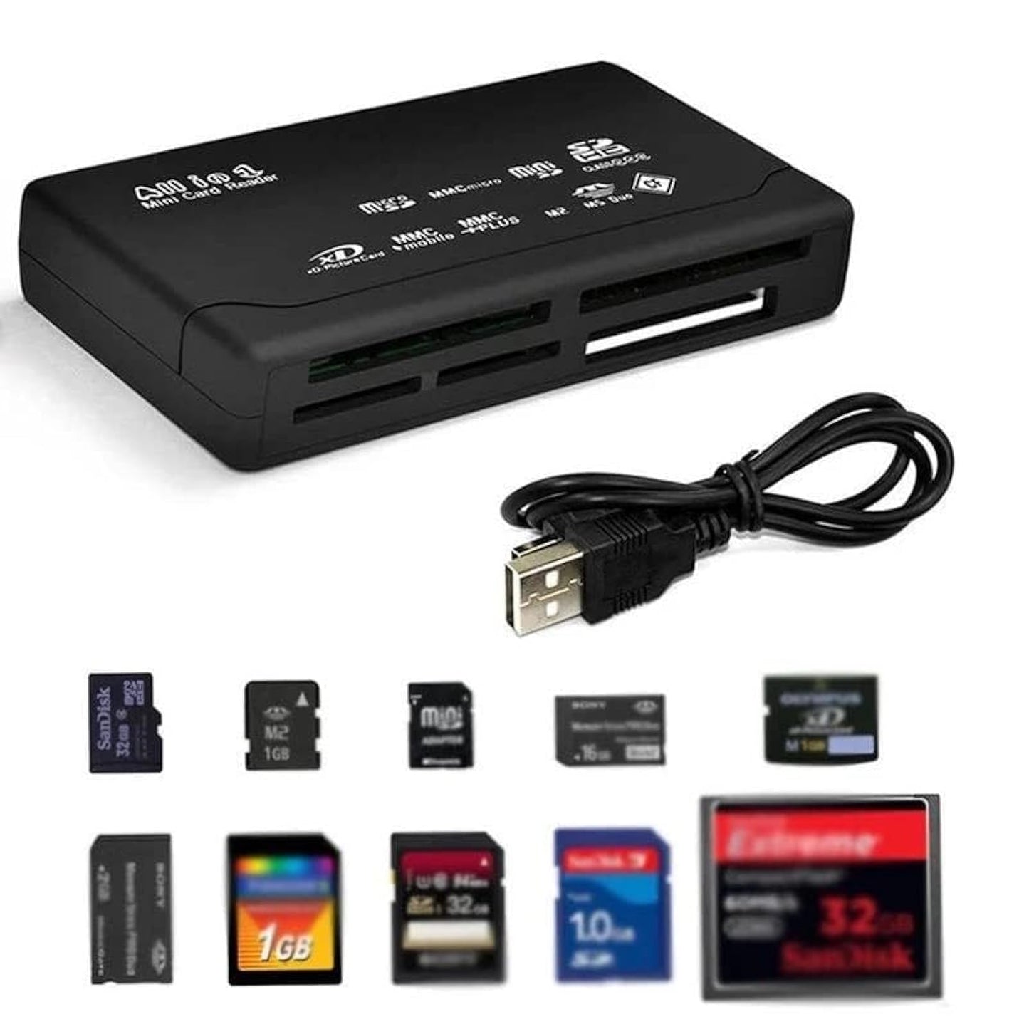 All-in-One USB 2.0 Card Reader and Adapter