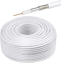 200ft RG6 Coaxial Cable, 18 AWG, Dual Shield, White