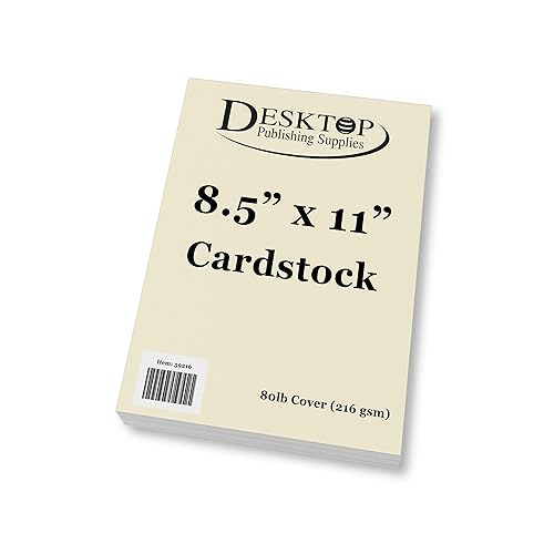 Heavyweight Natural Cream Cardstock, 8.5 x 11 inches, 80lb, 100 sheets