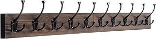 Wall Mounted Coat Rack with 10 Hooks in Old Wood Color