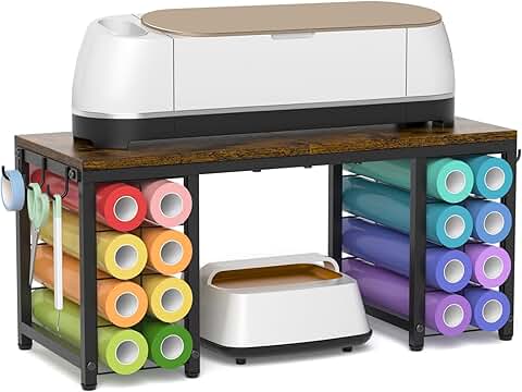 Craft Organizer with Vinyl Roll Holders for Craft Room