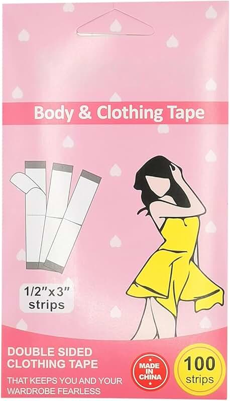 100 Double Sided Clothing Tape Strips for Clothes