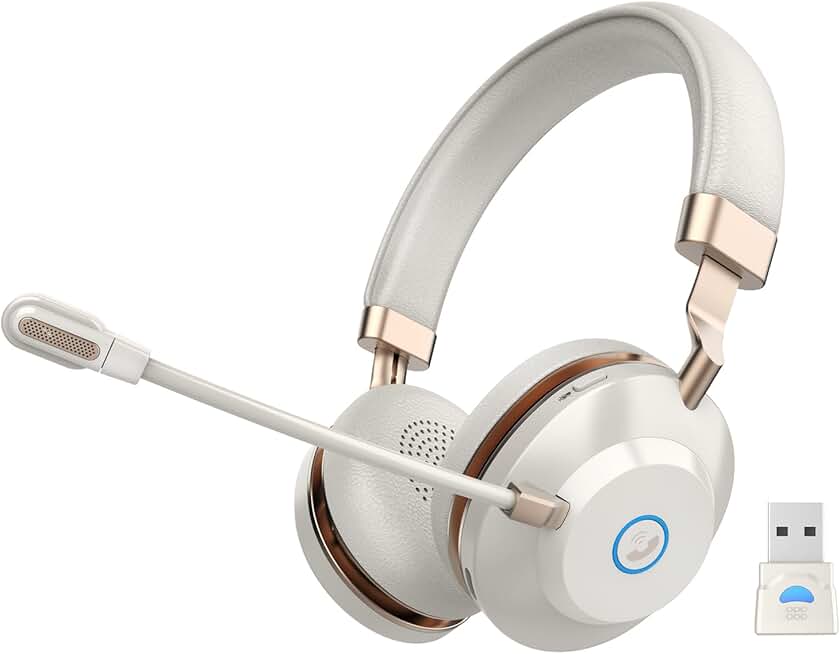 Wireless Bluetooth Headset with Microphone and 45-Hour Battery