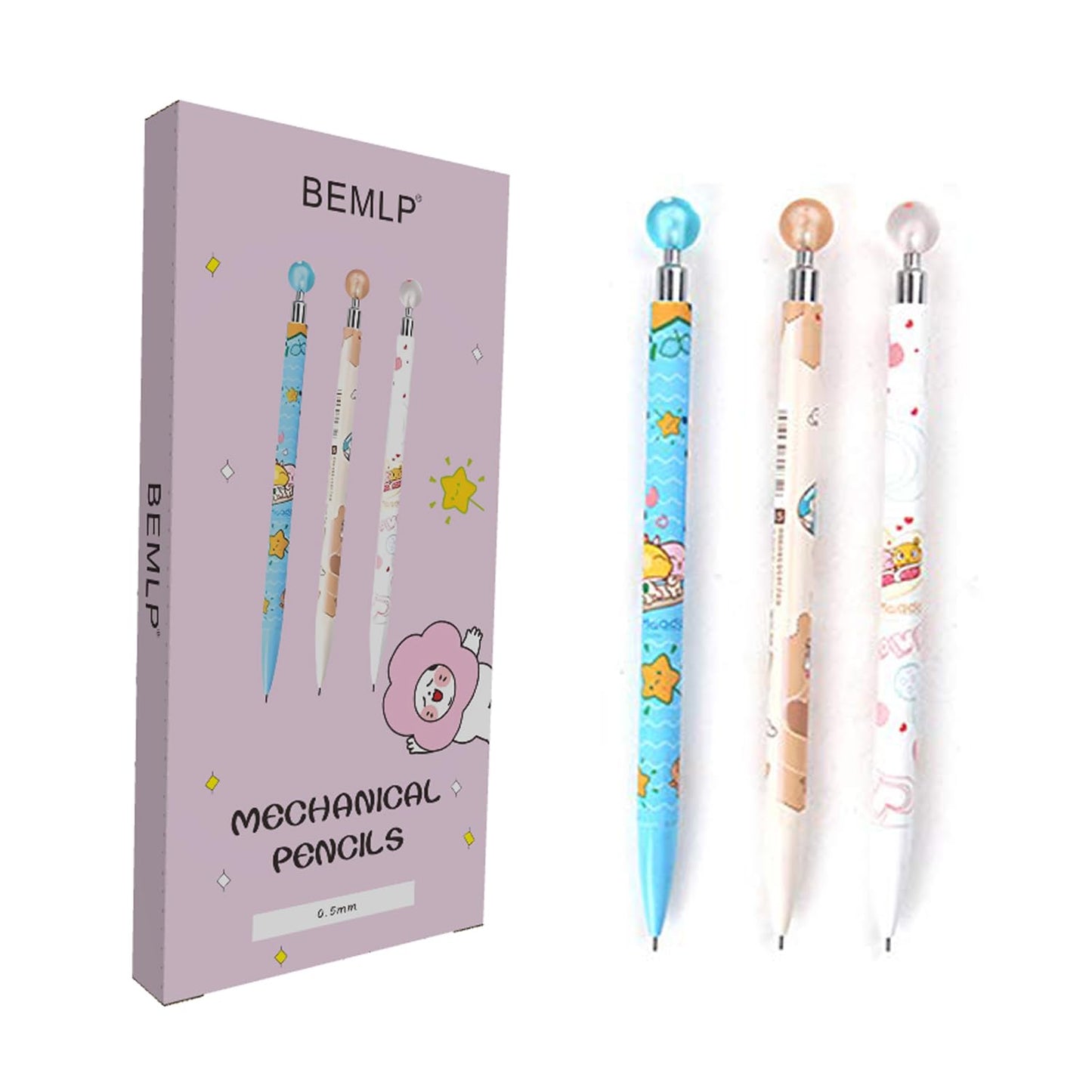 Set of 6 Cute Sushi Food Mechanical Pencils 0.5mm
