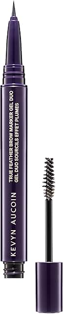 Dual-ended brow marker and gel for natural, defined brows