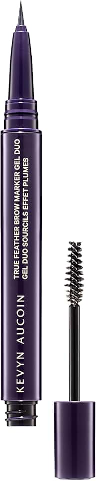 Dual-ended brow marker and gel for natural, defined brows